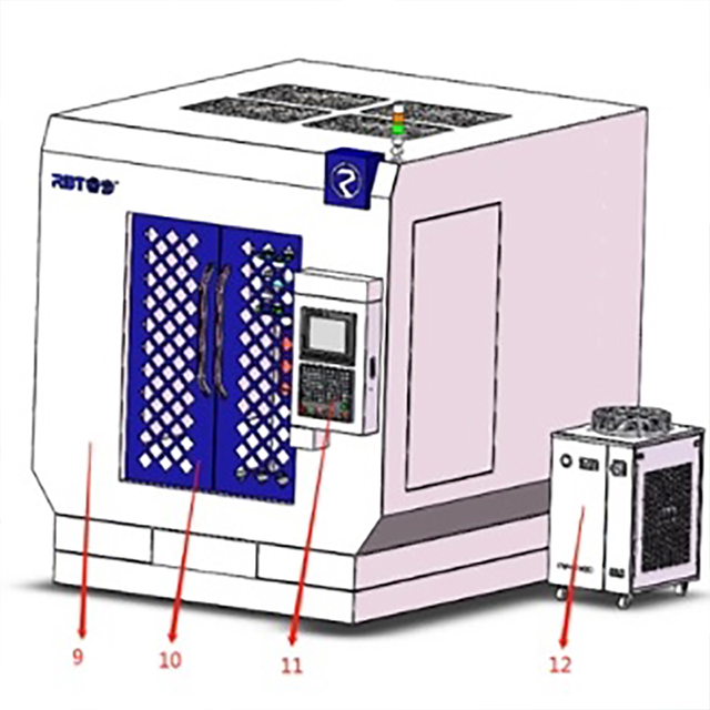 Centre d'usinage de portique à faisceau à faisceau CNC premium à 5 axes avec enceinte complète