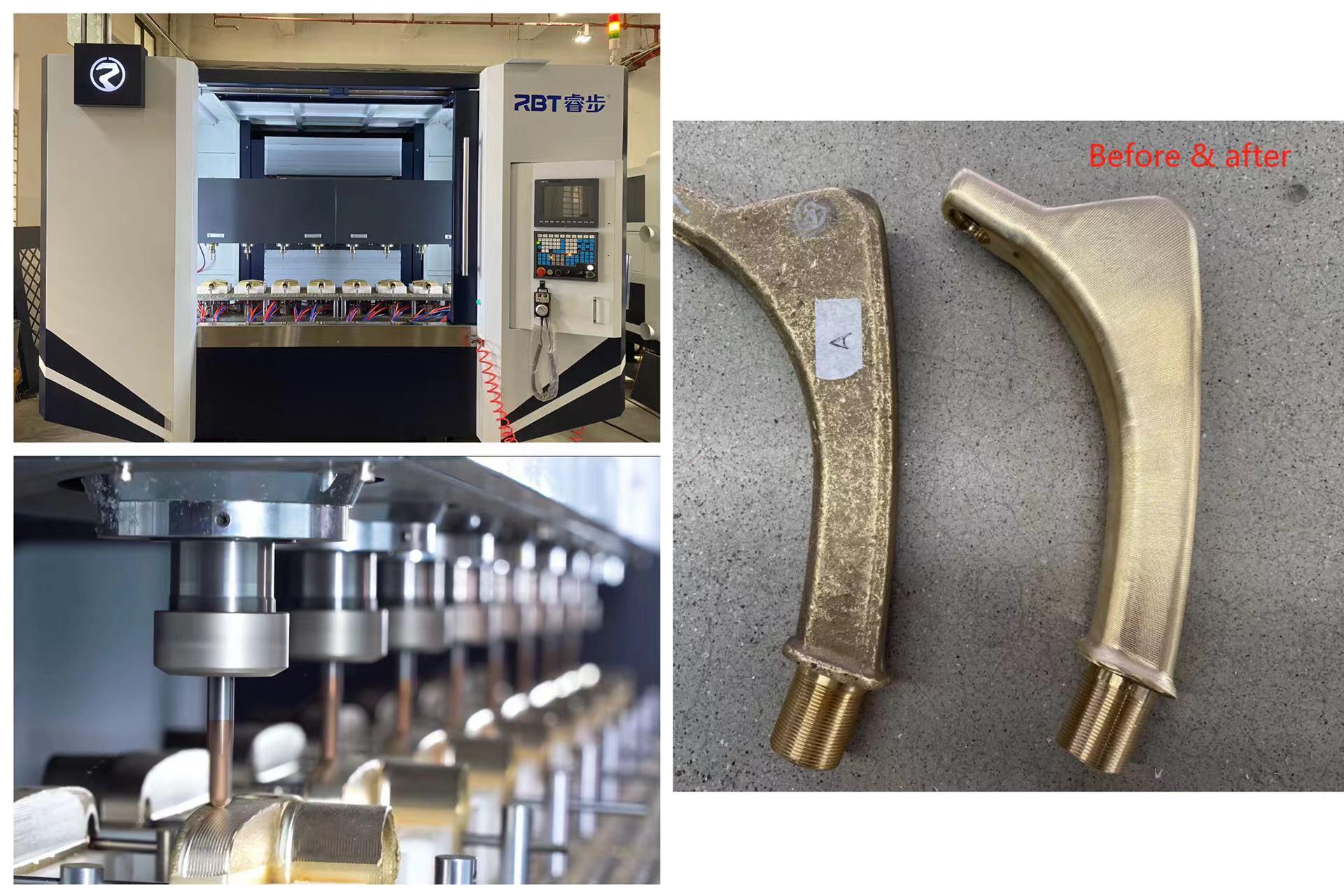 Machine de meulage et d'épluchage CNC à 8 broches pour la production de robinets 